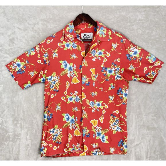 Hilo Hattie Other - Hilo Hattie Hawaiian Shirt Red Botanical Print Men's XL Resortwear *Flaw*